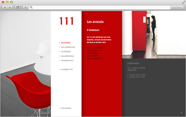 création web design page navigation site internet 111AVOCATS