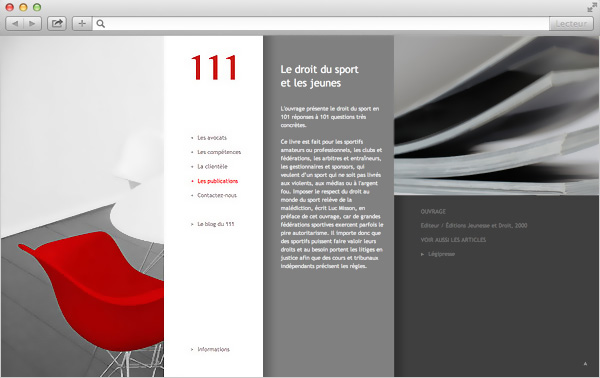 création web design page ouvrage site internet 111AVOCATS