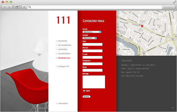 création web design page situation site internet 111AVOCATS