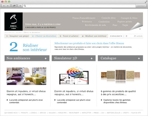 création web design page site internet BINEAU