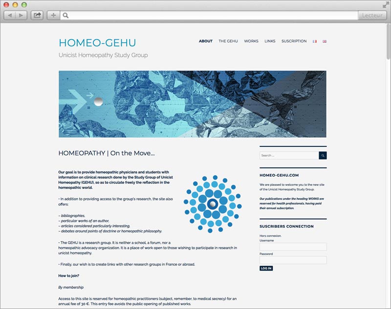 création web design accueil version anglaise HOMEO-GEHU
