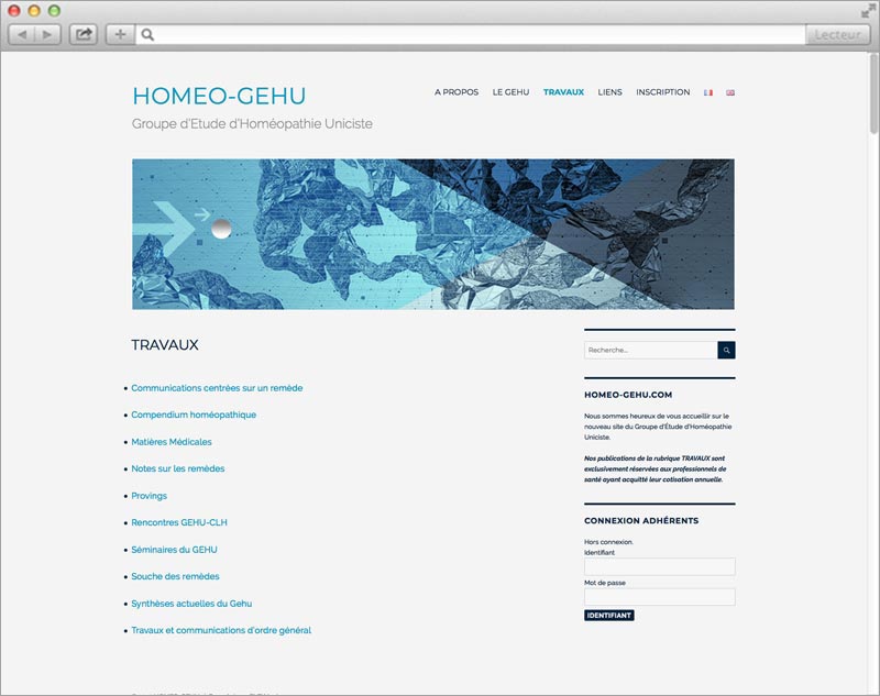 création web design listing rubrique travaux HOMEO-GEHU