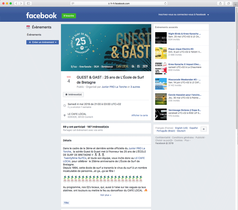 événement facebook évènementiel GUEST & GAST