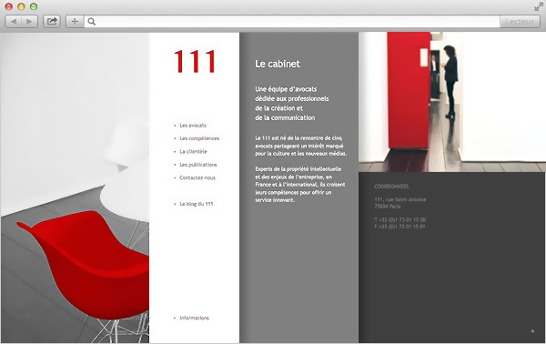 création web design homepage site internet 111AVOCATS
