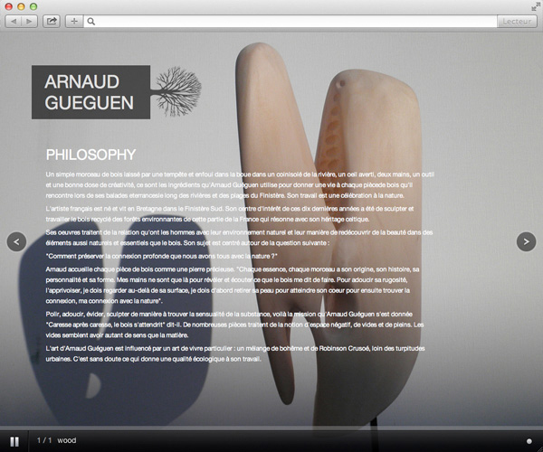 création web design page philosophie site internet ARNAUD GUEGUEN